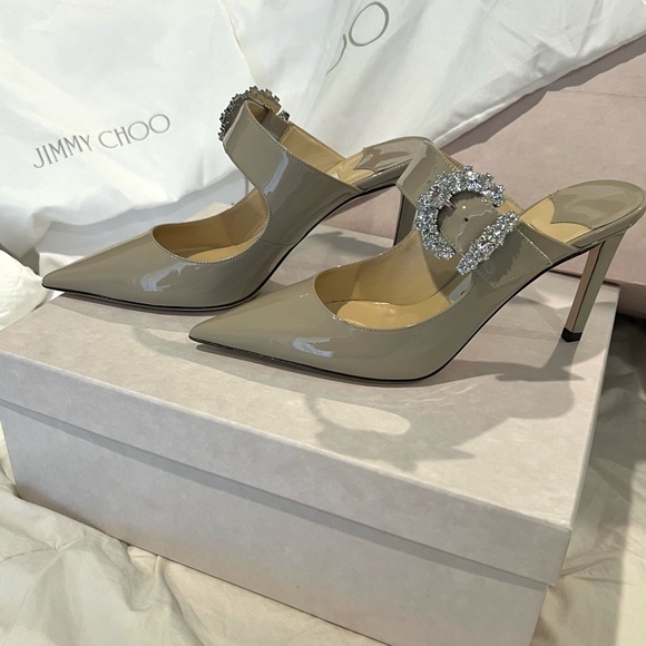 Jimmy Choo Patent Leather Mules with Crystal Buckle size 6 or 36 - Picture 7 of 14